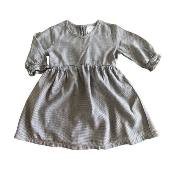 Old Navy Houndstooth Dress Black White Casual Toddler Size 2T - Picture 3 of 10
